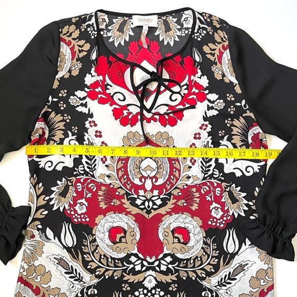 Laundry by Shelli Segal Long Sleeve Mixed Print Blouse - Picture 7 of 8